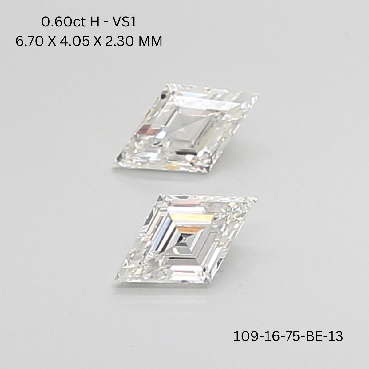 0.6 CT H VS1 LOZENGE diamond Pairs Inventory