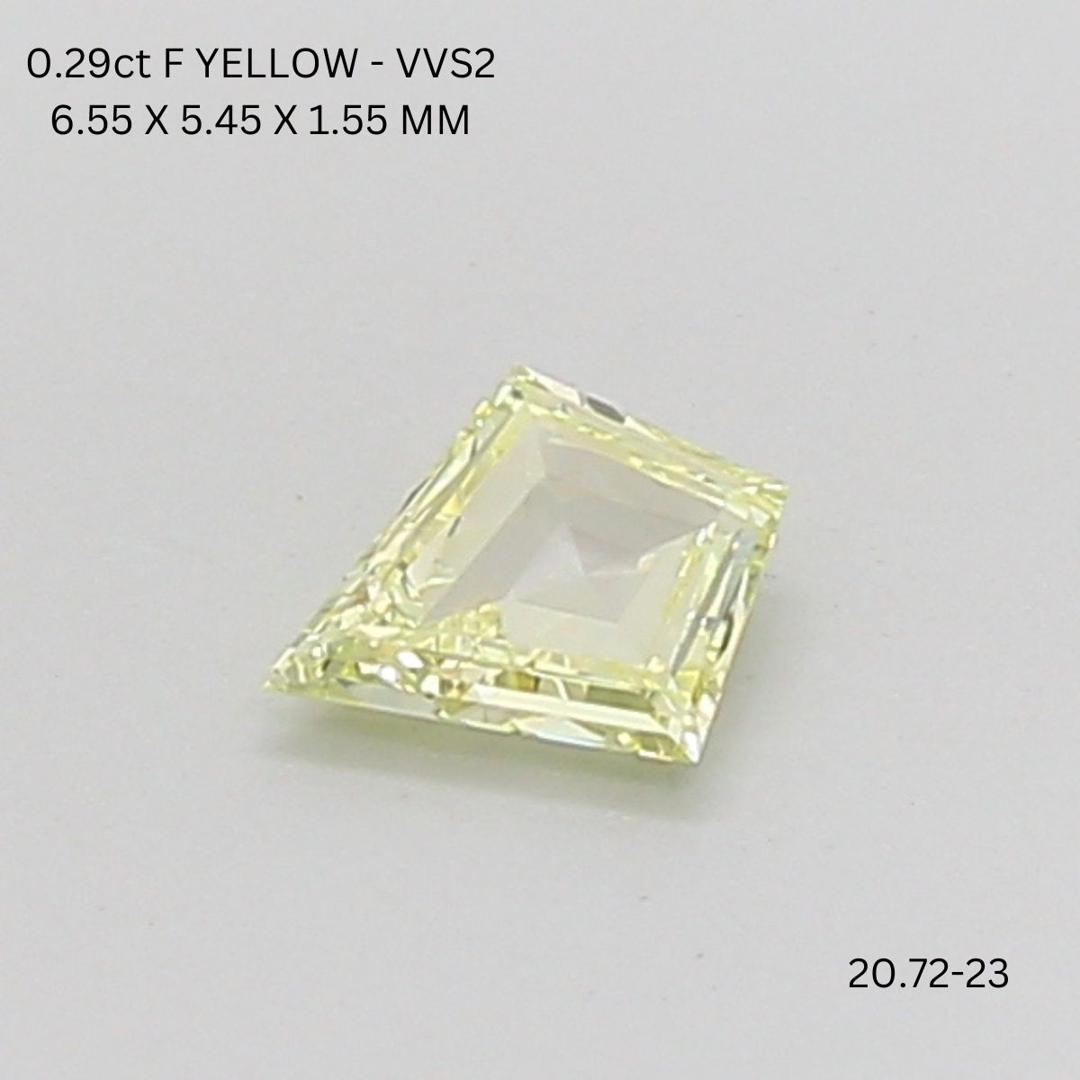 0.29 CT F YELLOW VVS2 KITE diamond Fancy Shape