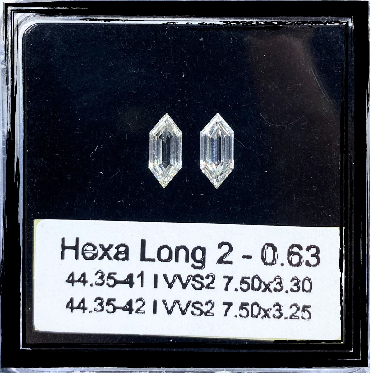 0.63 CT I VVS2 HEXAGONAL diamond Pairs Inventory