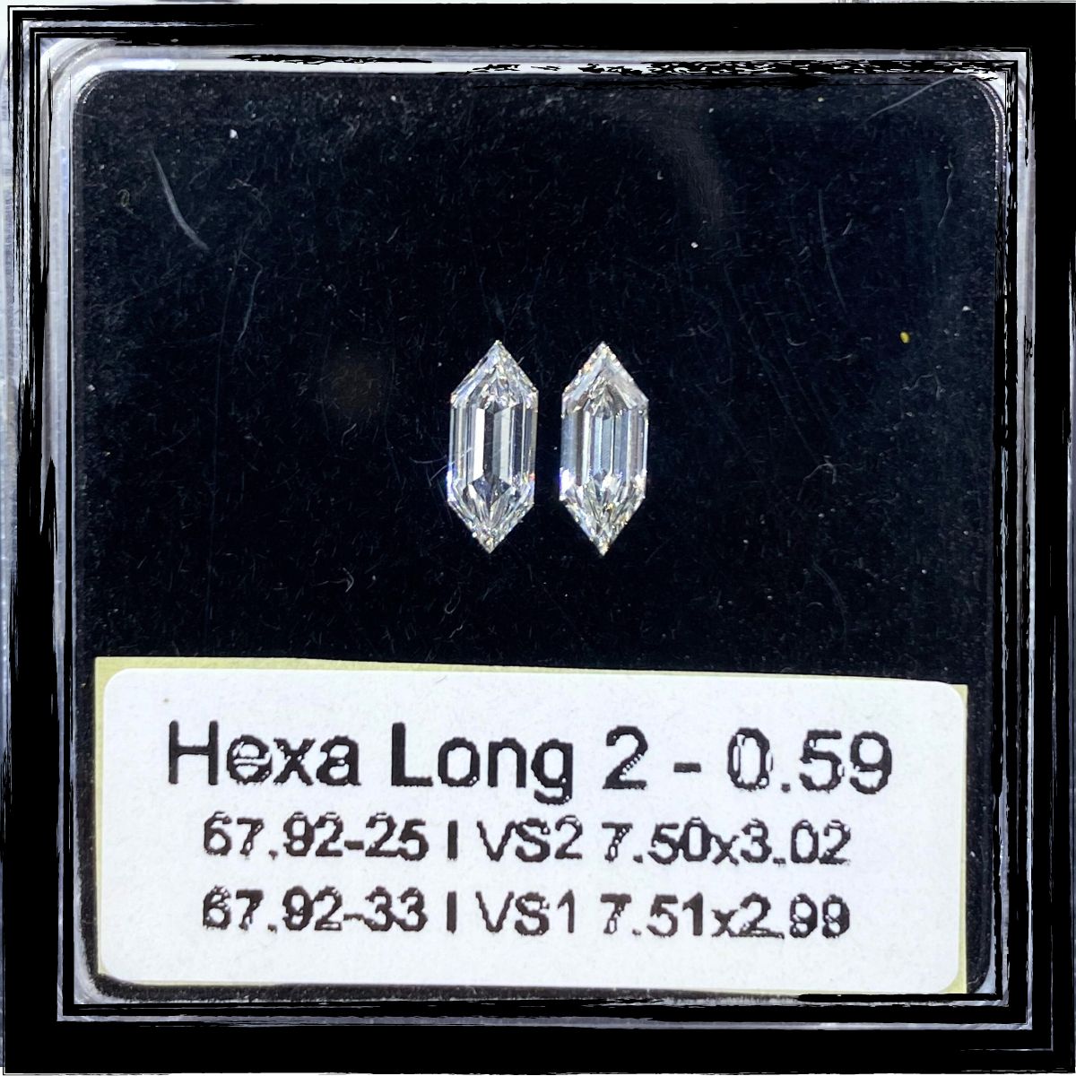 0.59 CT I VS2 HEXAGONAL diamond Pairs Inventory