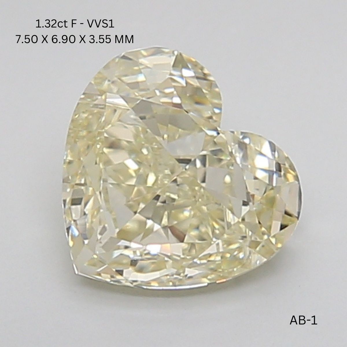 1.32 CT F YELLOW VVS1 HEART diamond Fancy Shape