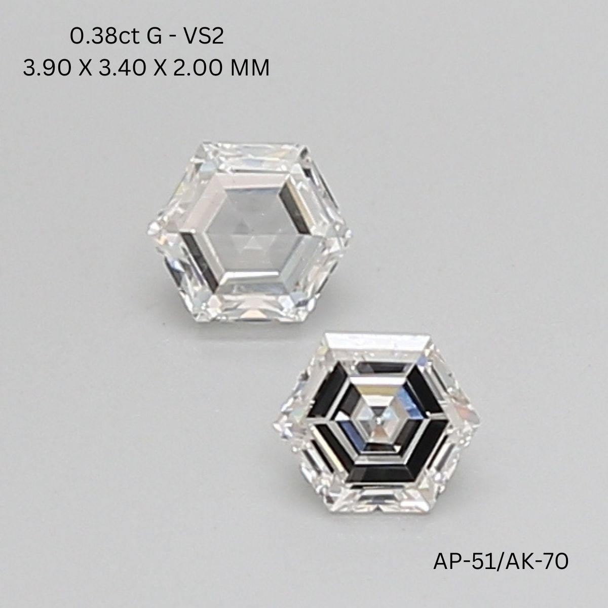 0.38 CT G VS2 HEXAGONAL diamond Pairs Inventory