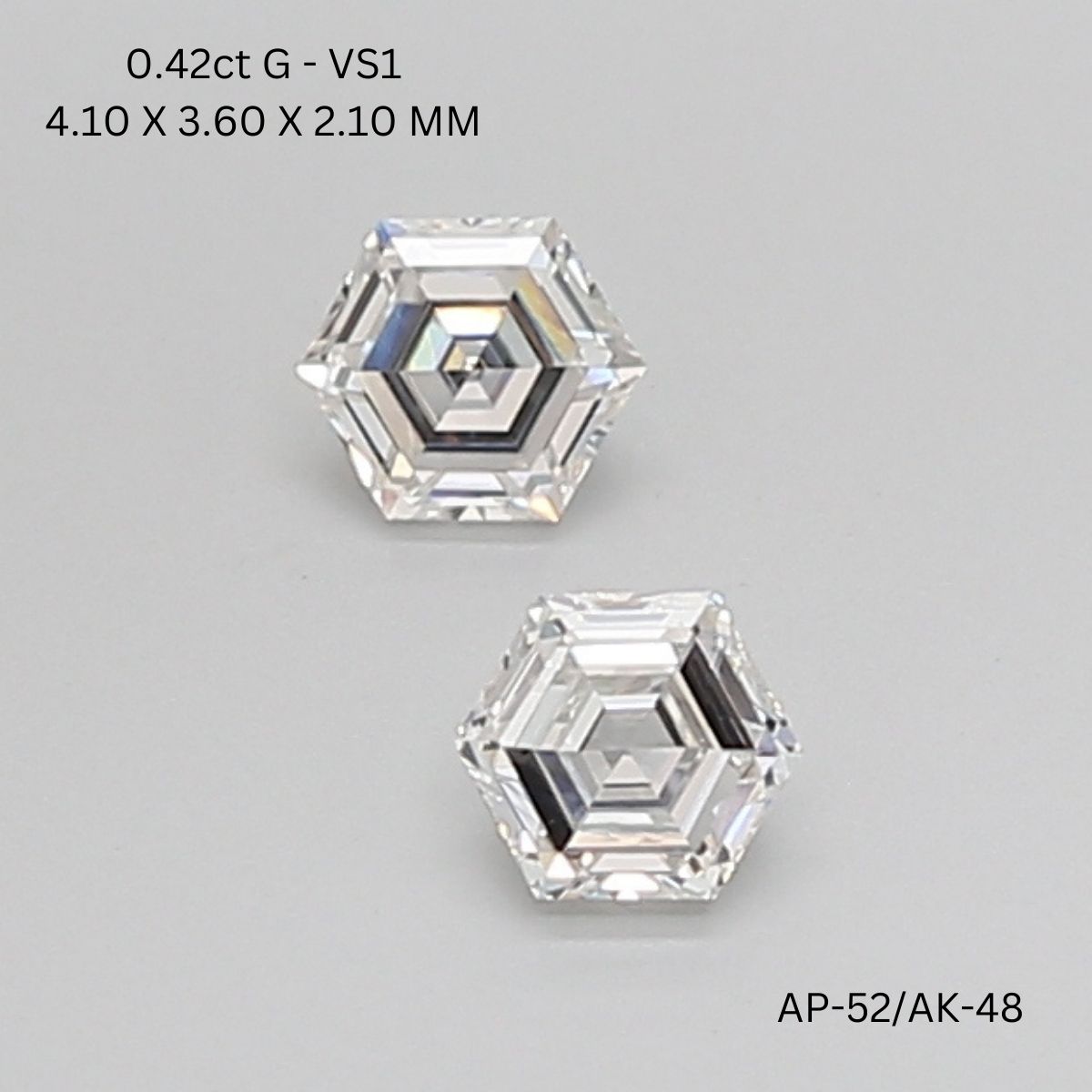 0.42 CT G VS1 HEXAGONAL diamond Pairs Inventory