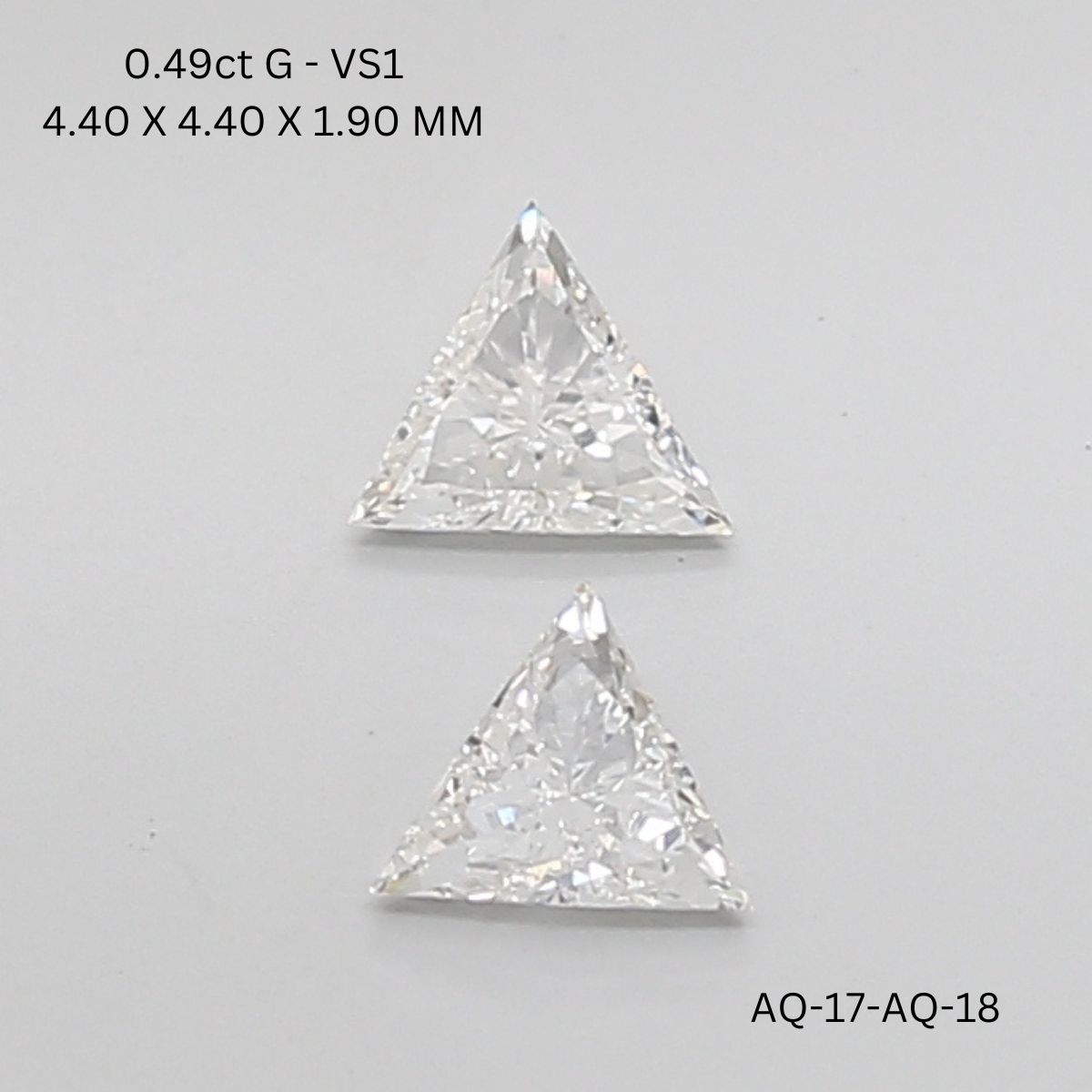 0.49 CT G VS1 TRIANGULAR diamond Pairs Inventory
