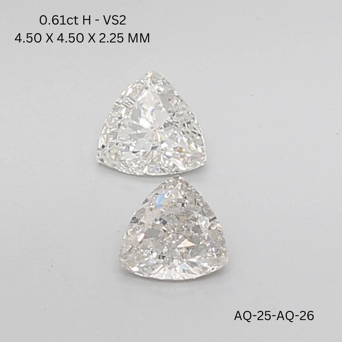 0.61 CT H VS2 TRILLIANT diamond Pairs Inventory