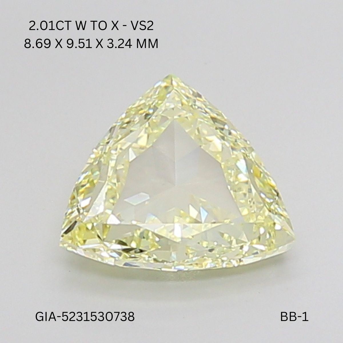 2.01 CT W TO X VS2 TRIANGULAR diamond Fancy Shape