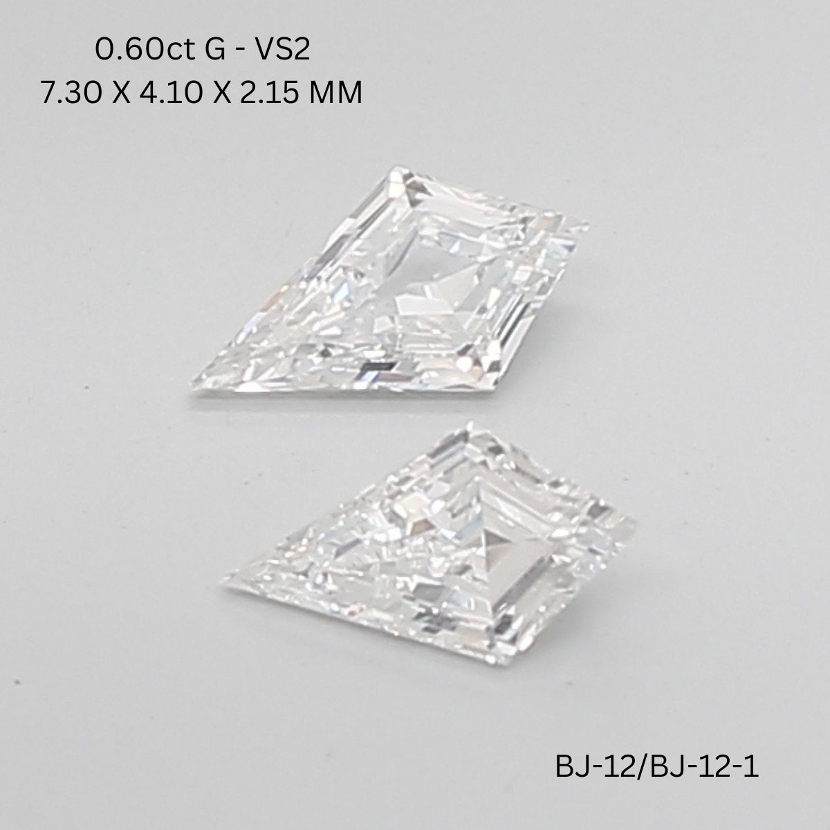 0.6 CT G VS2 KITE diamond Pairs Inventory