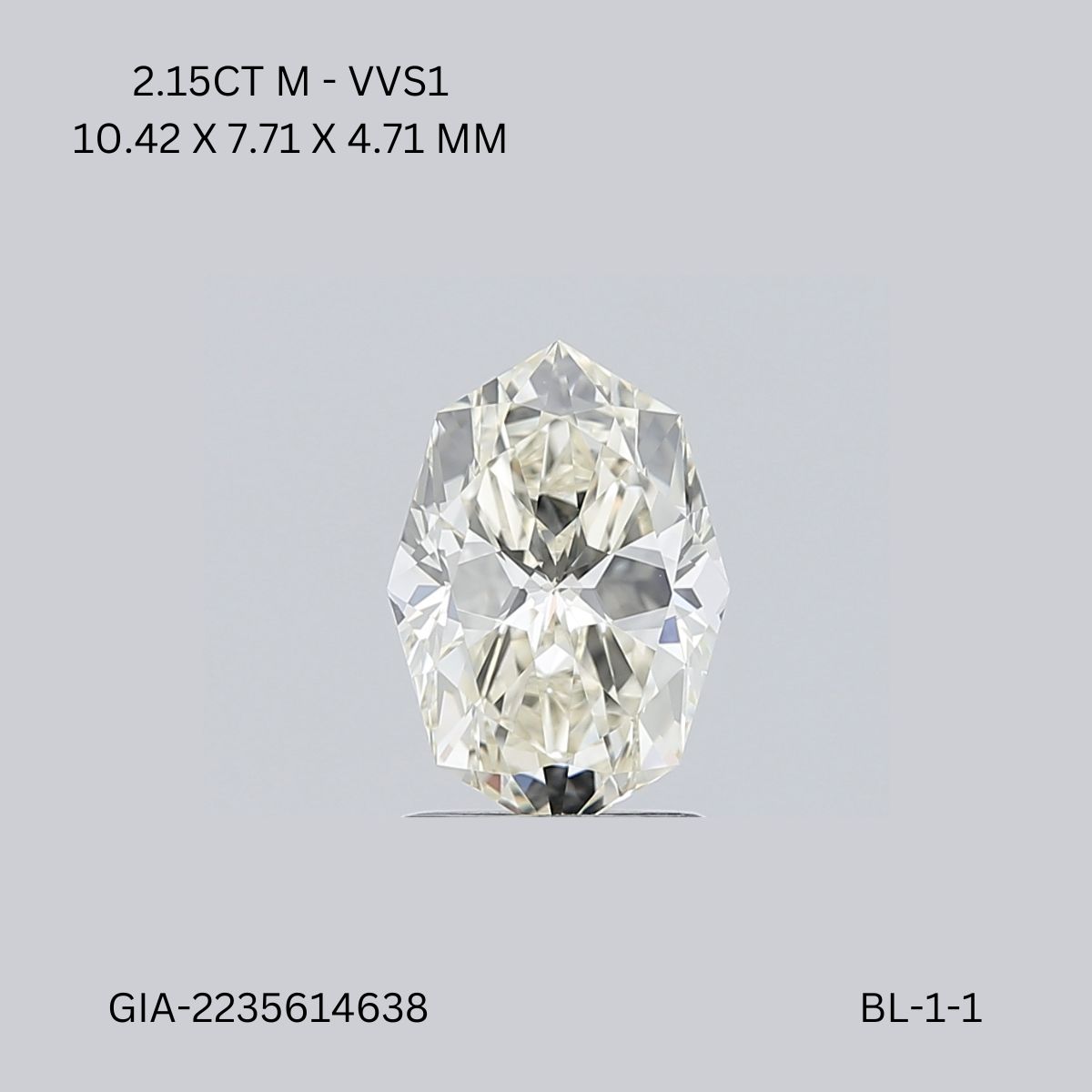 2.15 CT M VVS1 OCTAGONE diamond Fancy Shape