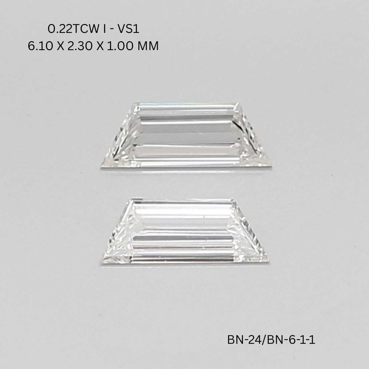 0.22 CT I VS1 TRAPEZOID diamond Pairs Inventory