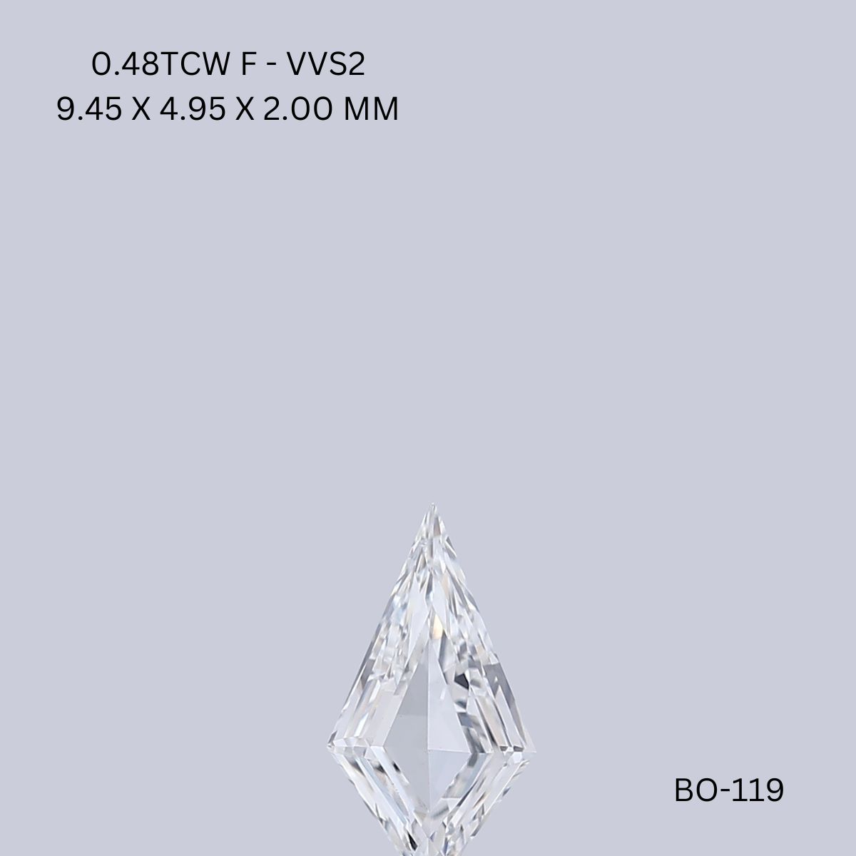 0.48 CT F VVS2 KITE diamond Fancy Shape