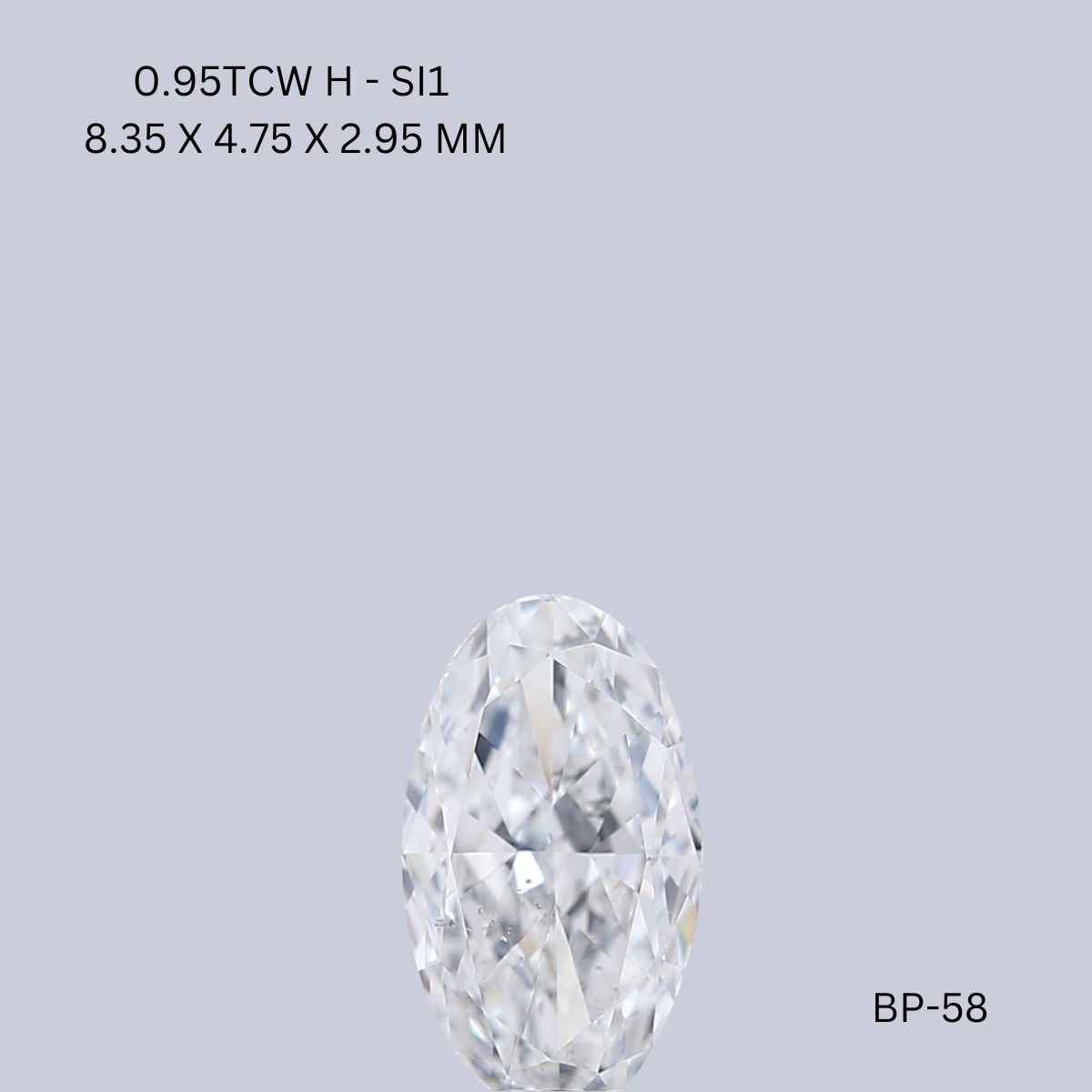 0.95 CT H SI1 OVAL diamond Fancy Shape