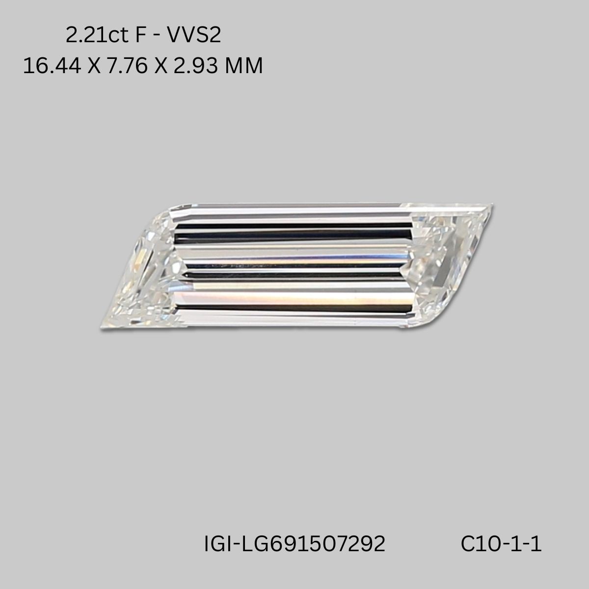 2.21 CT F VVS2 SHIELD diamond Fancy Shape