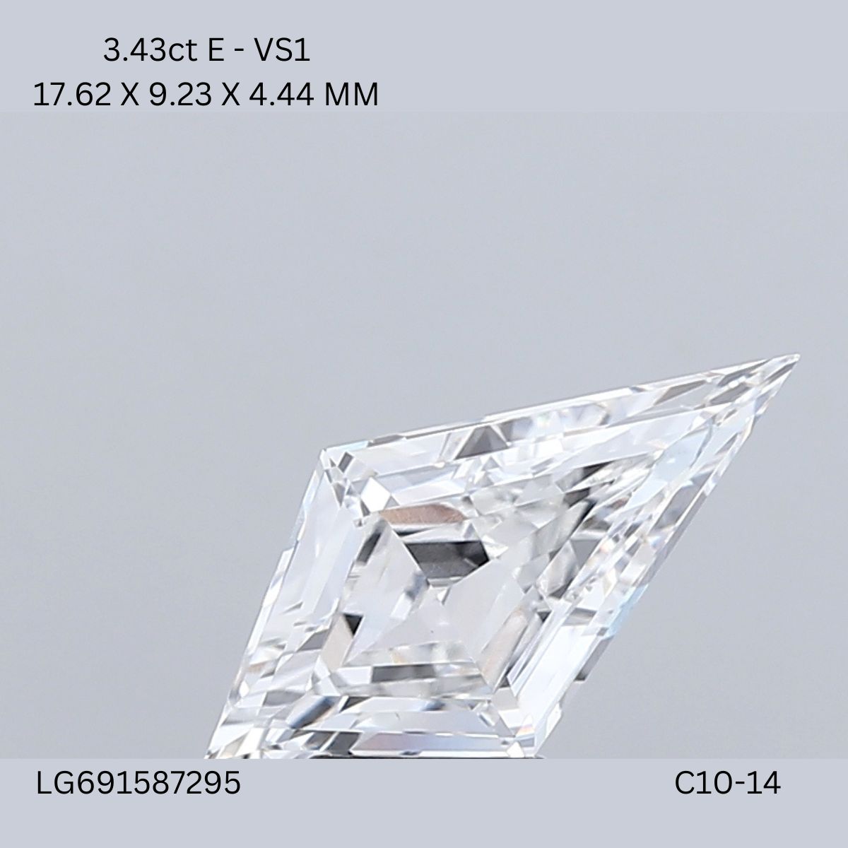 3.43 CT E VS1 KITE diamond Fancy Shape