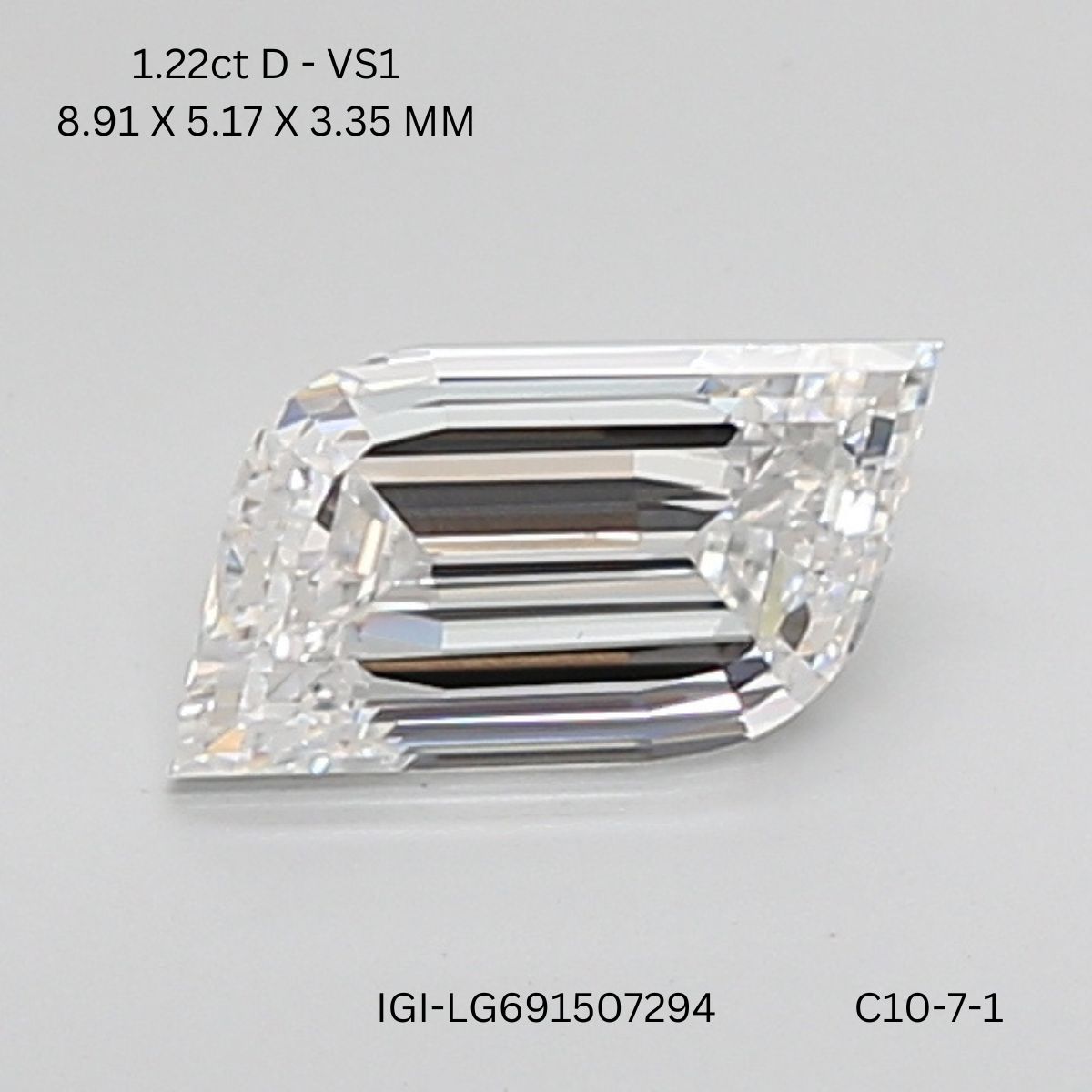 1.22 CT D VS1 SHIELD diamond Fancy Shape