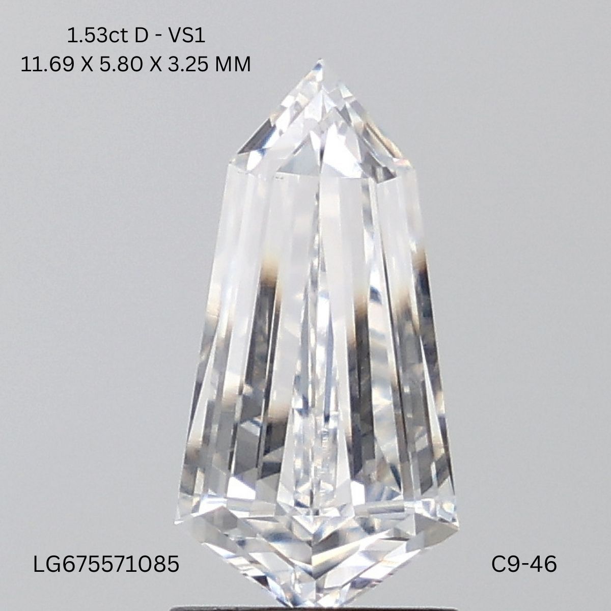 1.53 CT D VS1 HEXAGONAL diamond Fancy Shape