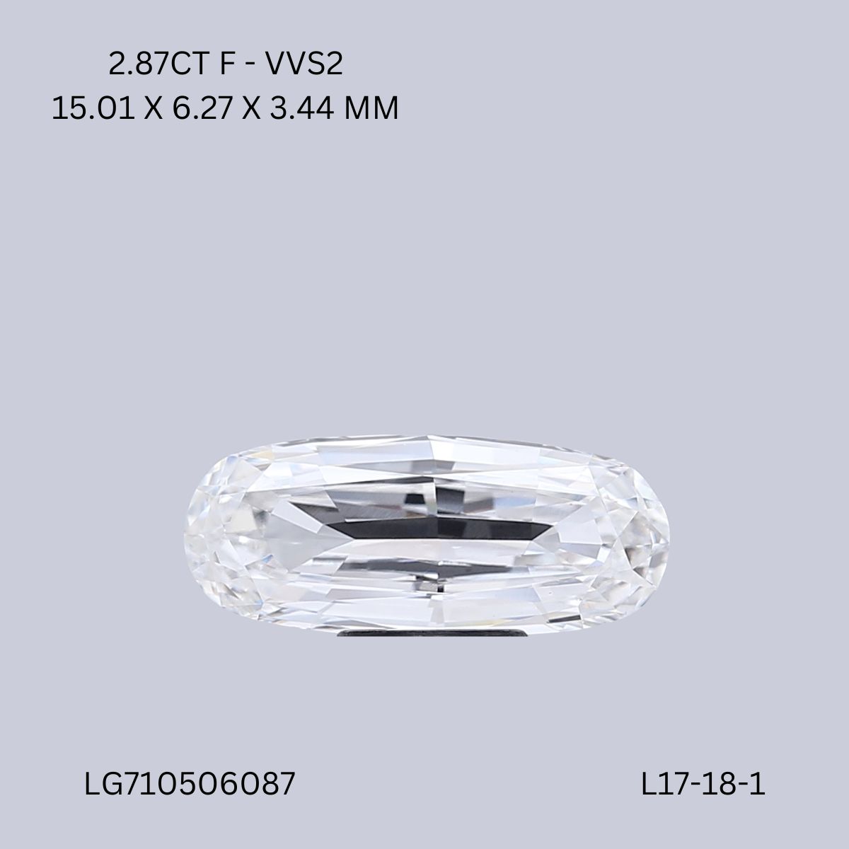 2.87 CT F VVS2 OVAL diamond Fancy Shape