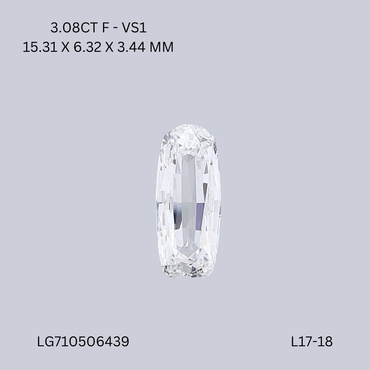 3.08 CT F VS1 OVAL diamond Fancy Shape