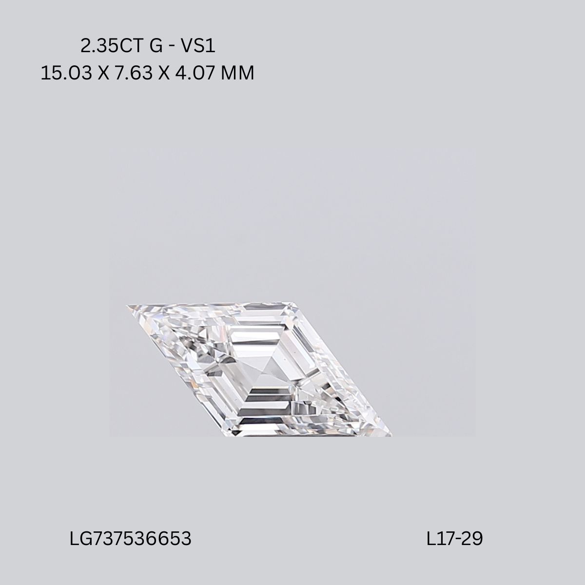 2.35 CT G VS1 LOZENGE diamond Fancy Shape