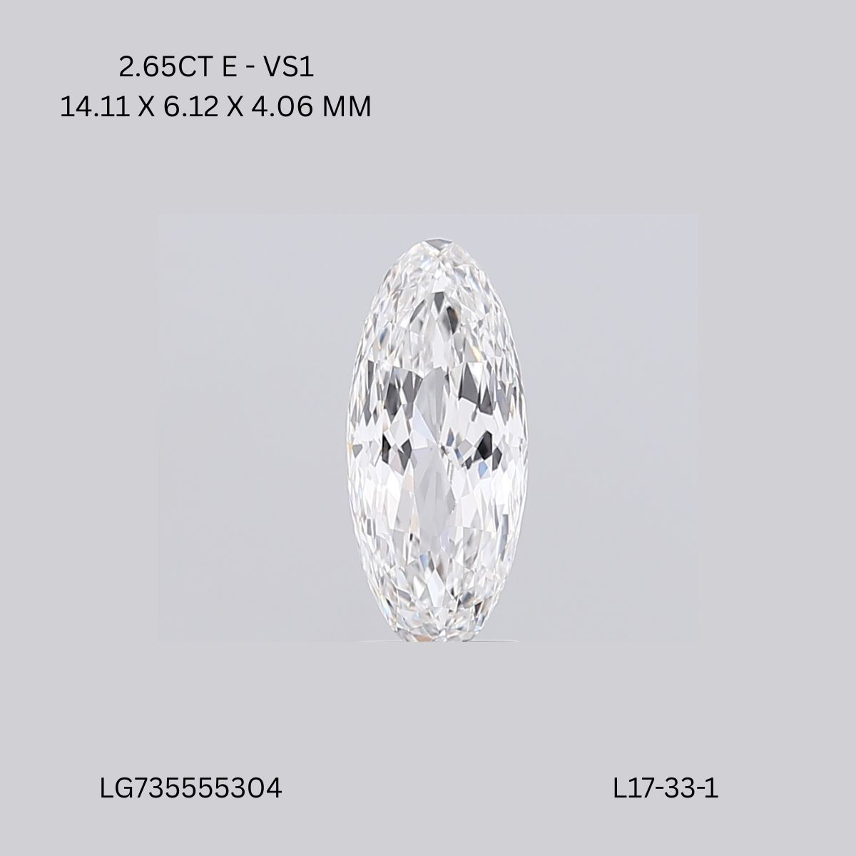 2.65 CT E VS1 OVAL diamond Fancy Shape