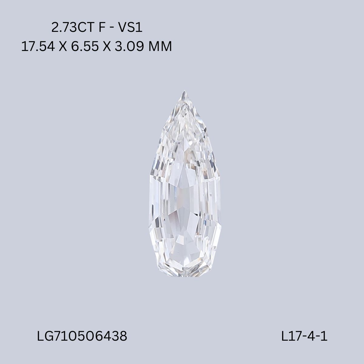 2.73 CT F VS1 PEAR diamond Fancy Shape