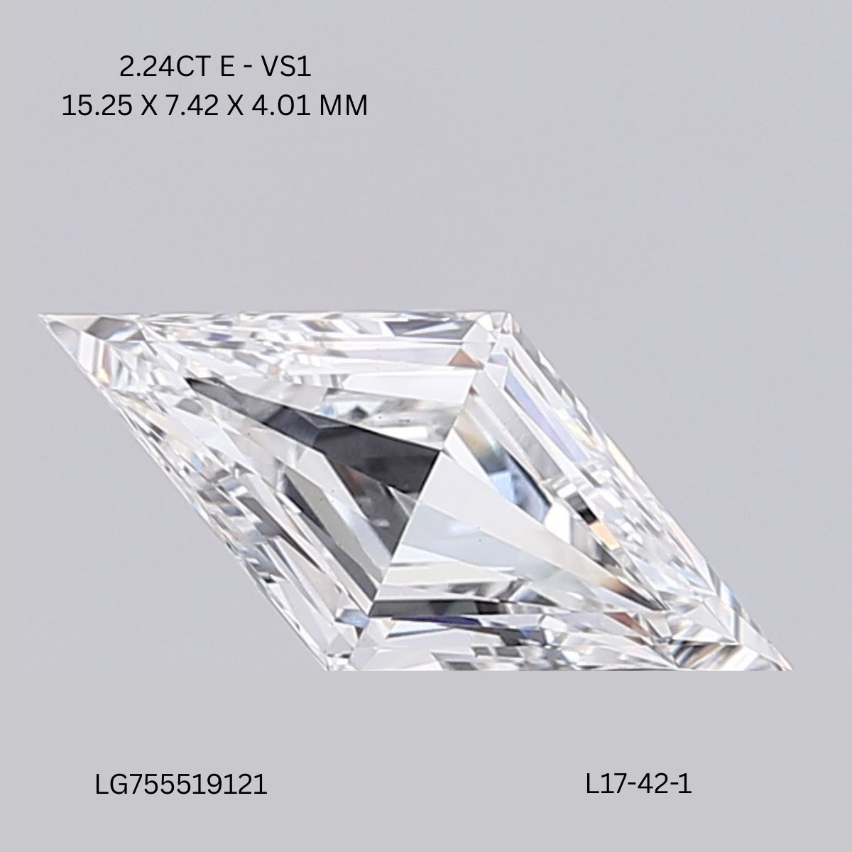2.24 CT E VS1 LOZENGE diamond Fancy Shape