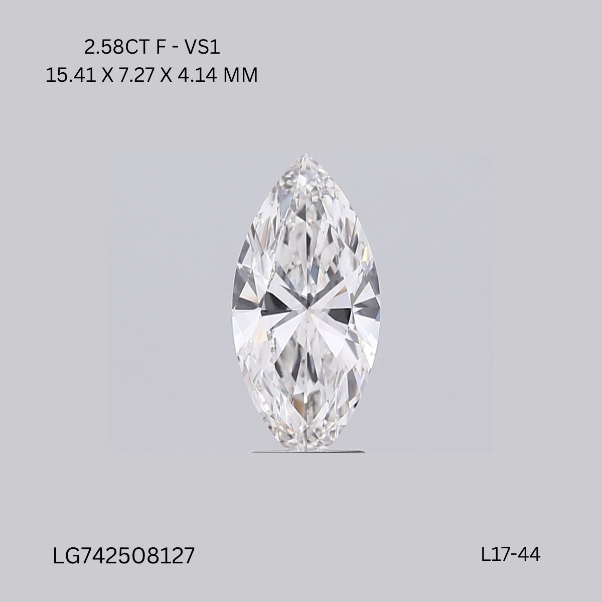 2.58 CT F VS1 MARQUISE diamond Fancy Shape