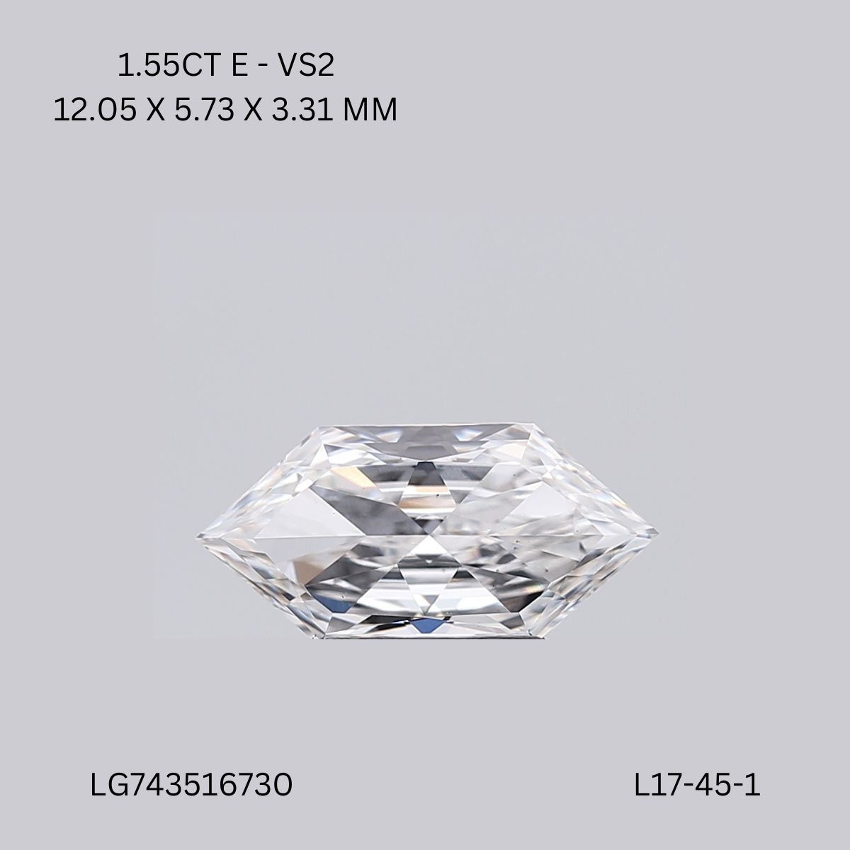 1.55 CT E VS2 HEXAGONAL diamond Fancy Shape