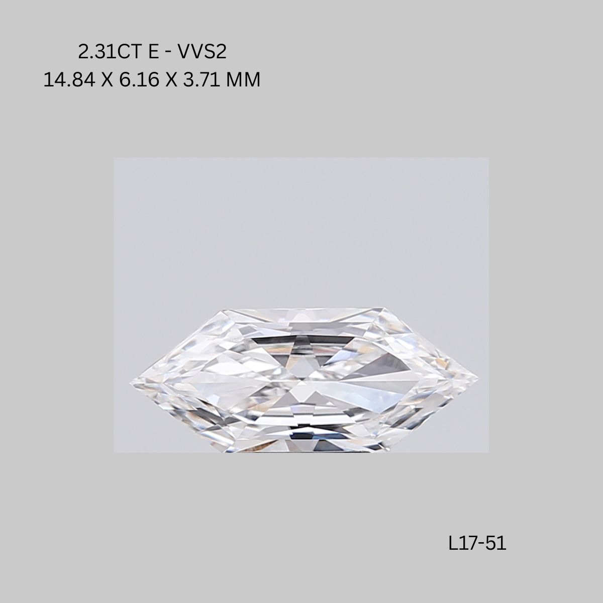 2.31 CT E VVS2 HEXAGONAL diamond Fancy Shape