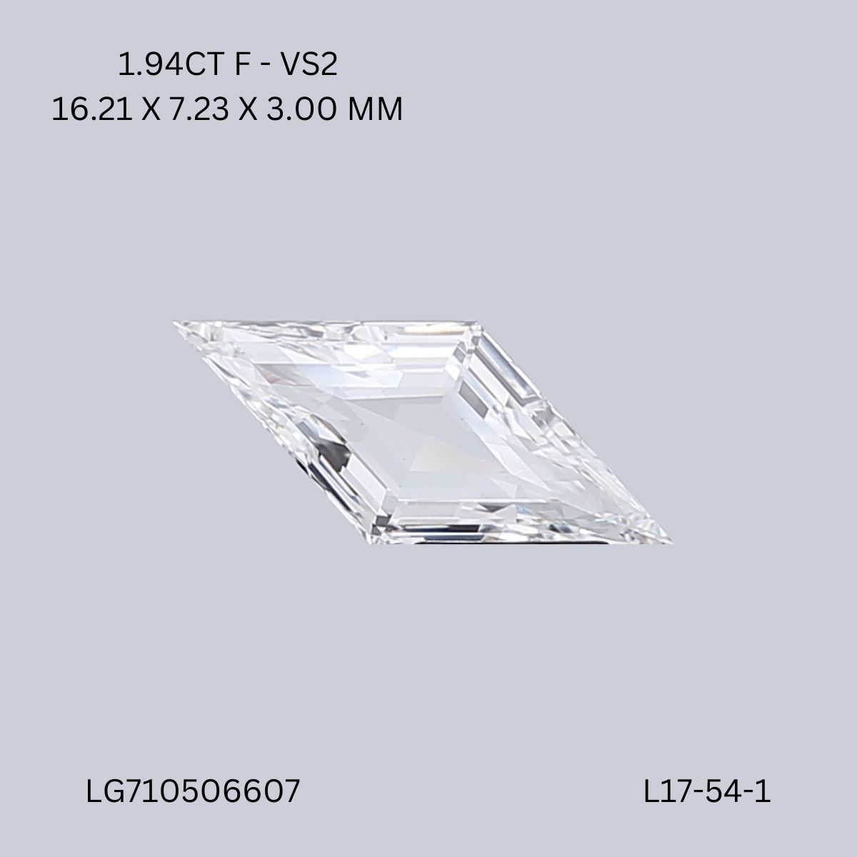 1.94 CT F VS2 LOZENGE diamond Fancy Shape