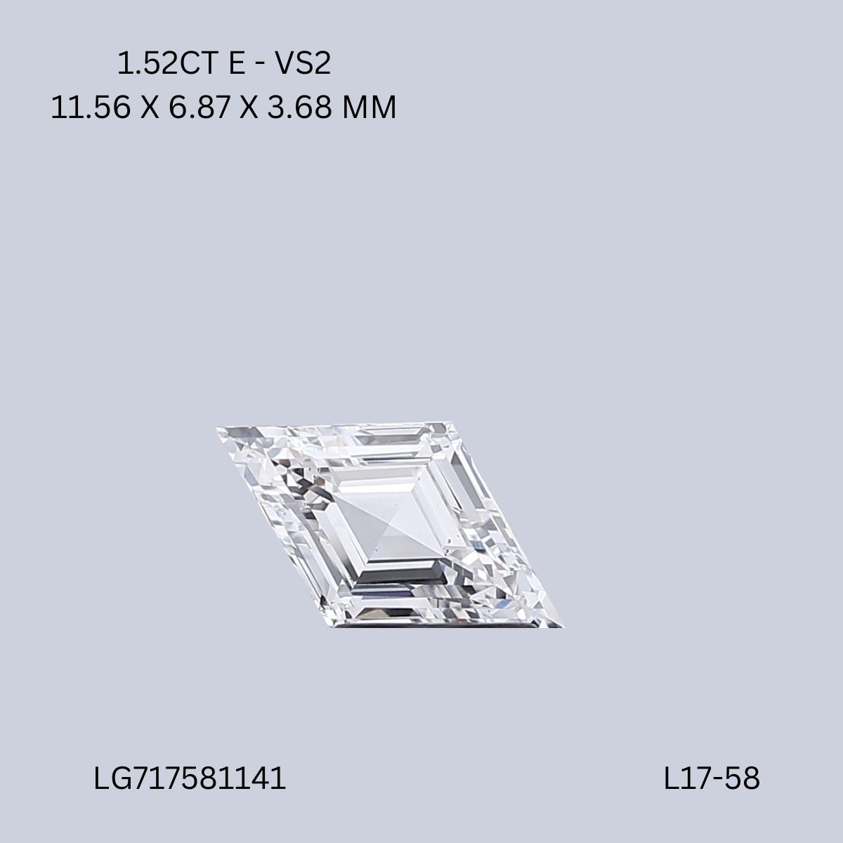 1.52 CT E VS2 LOZENGE diamond Fancy Shape