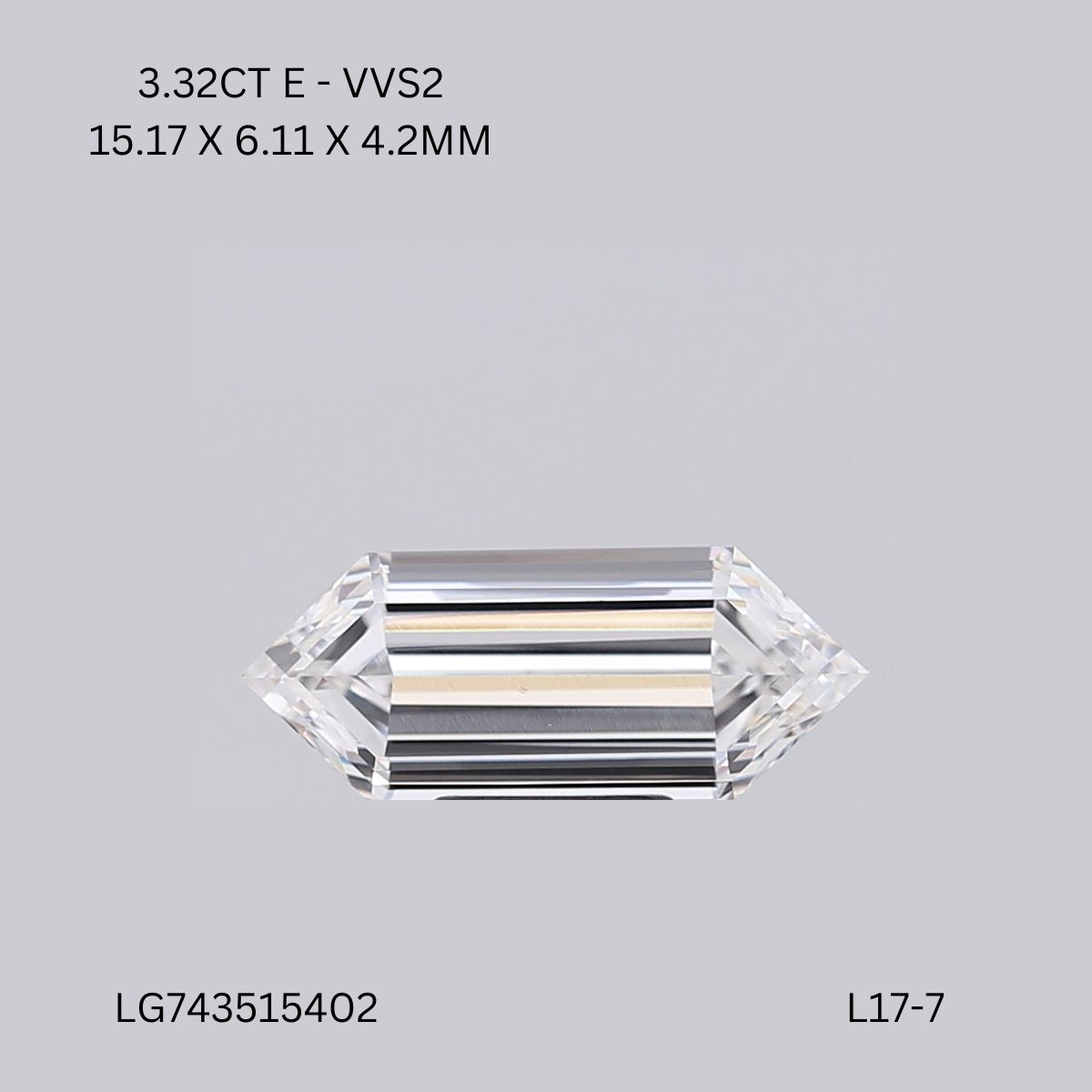 3.32 CT E VVS2 HEXAGONAL diamond Fancy Shape