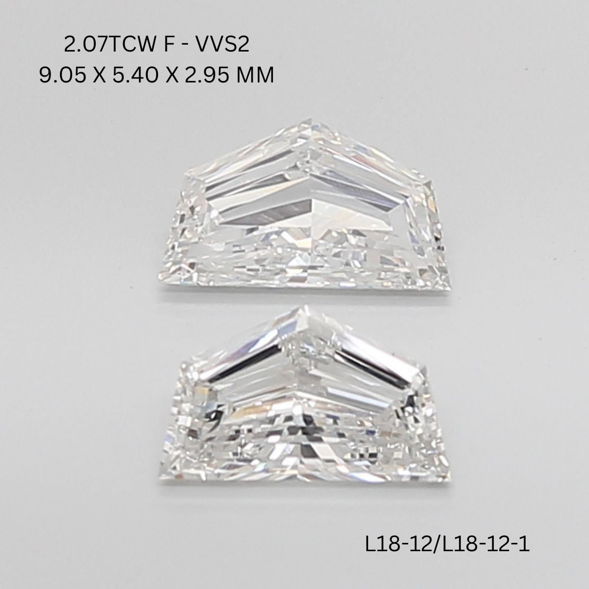 2.07 CT F VVS2 CADILLAC diamond Pairs Inventory
