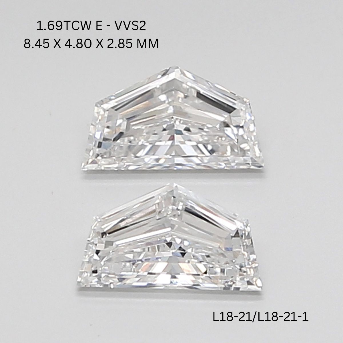 1.69 CT E VVS2 CADILLAC diamond Pairs Inventory
