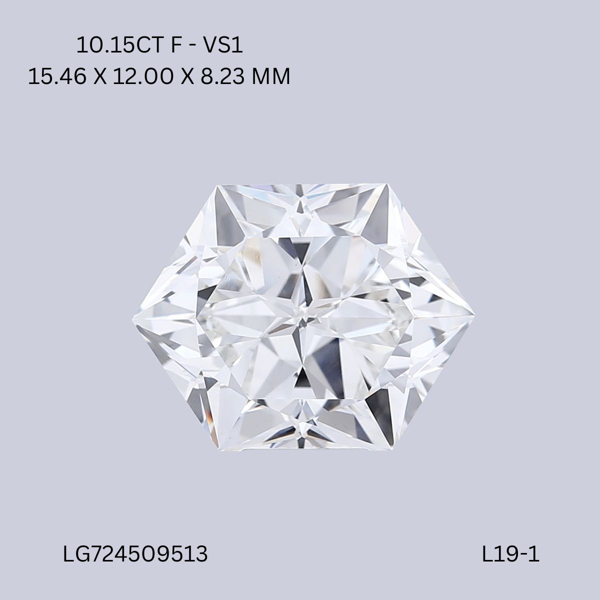 10.15 CT F VS1 HEXAGONAL diamond Fancy Shape
