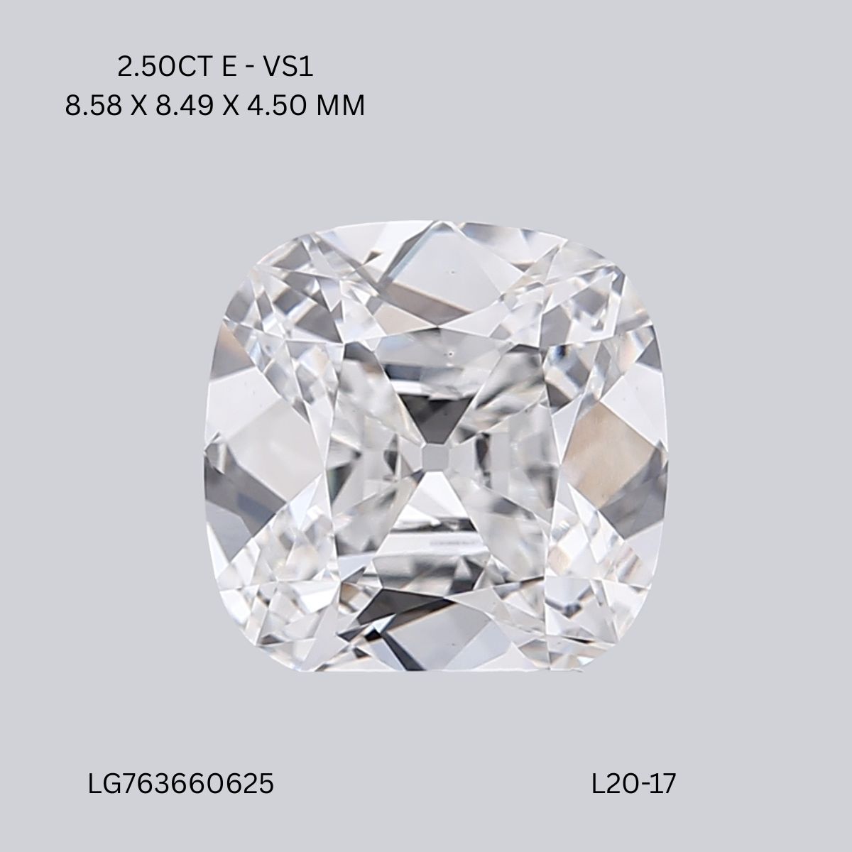 2.50 CT E VS1 CUSHION diamond Fancy Shape