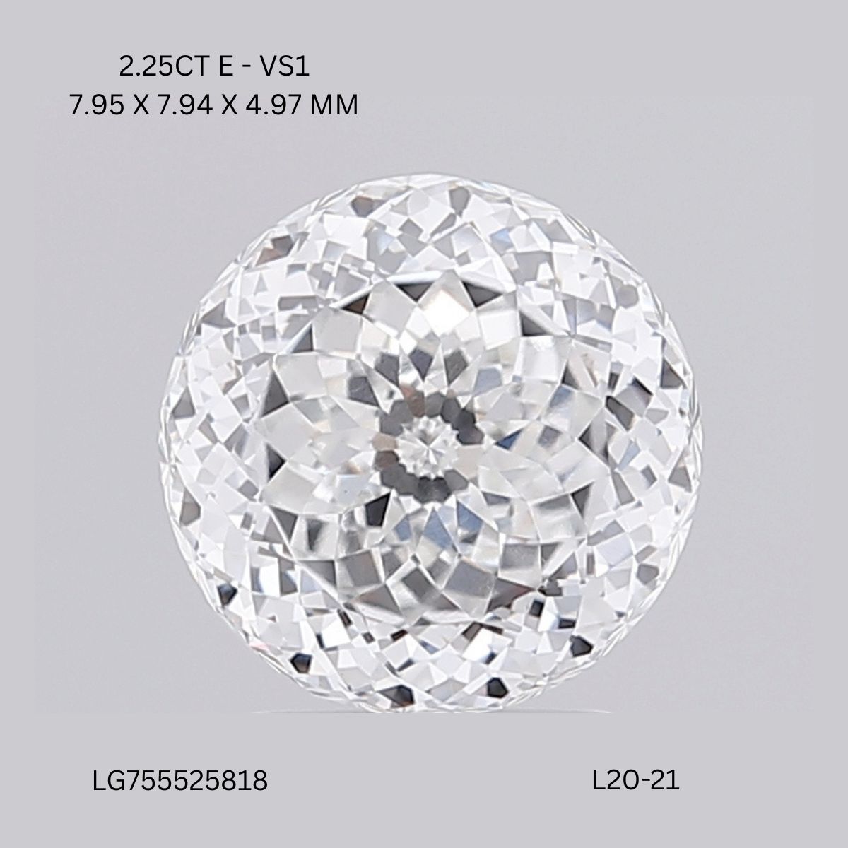 2.25 CT E VS1 ROUND diamond Fancy Shape