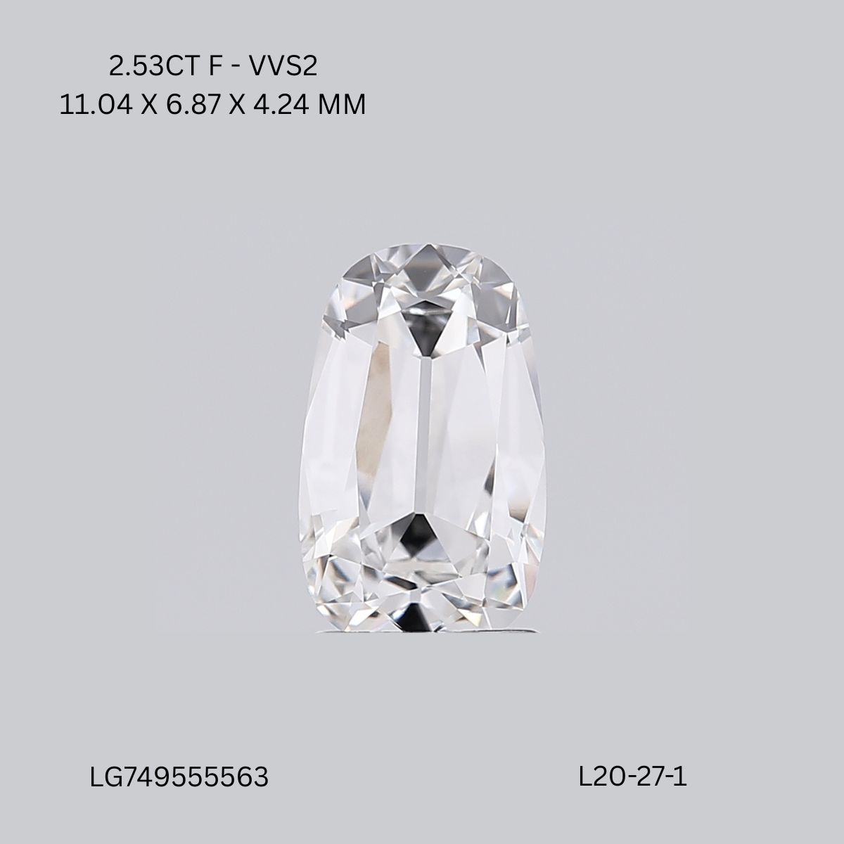 5.06 CT F VVS2 CUSHION diamond Pairs Inventory