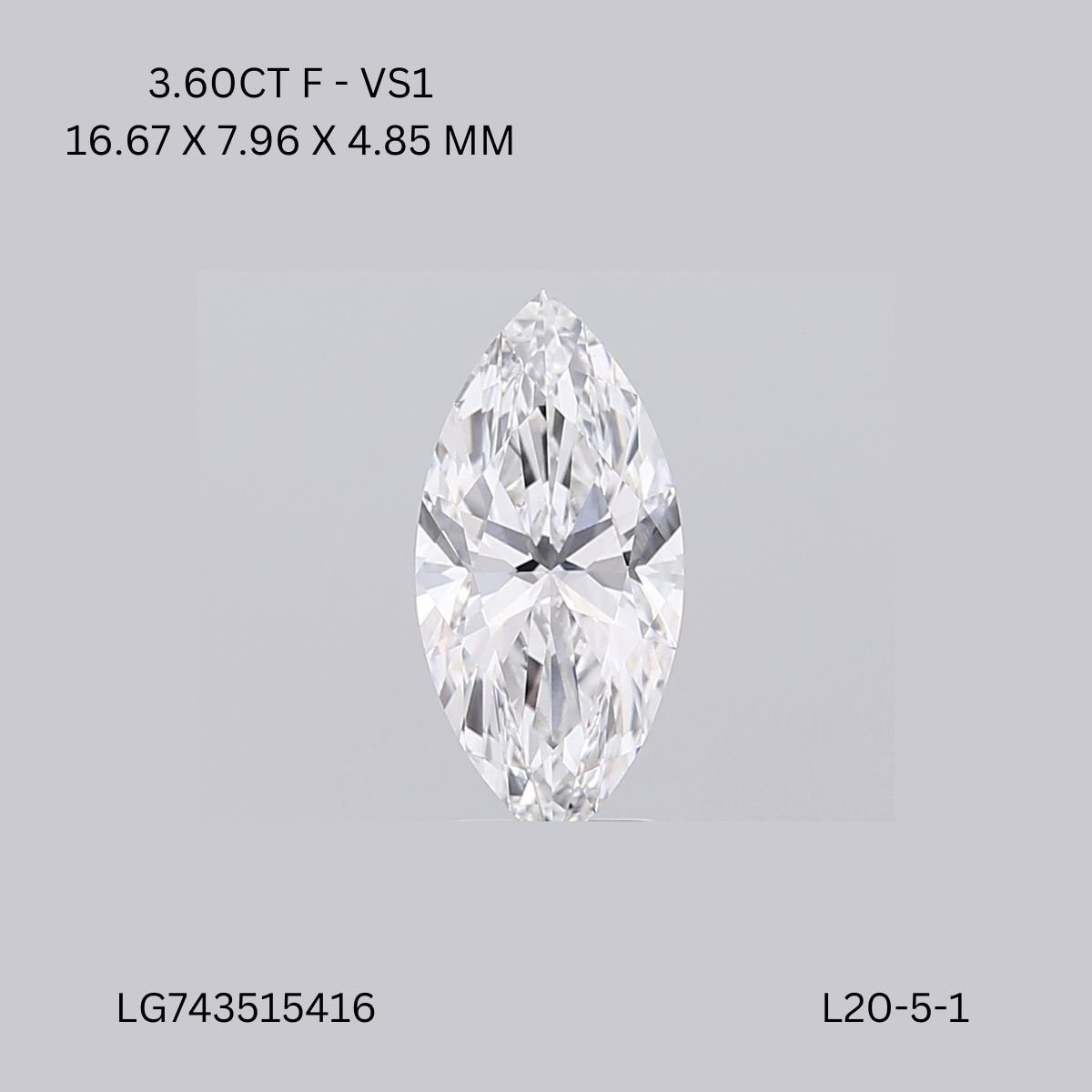 3.60 CT F VS1 MARQUISE diamond Fancy Shape
