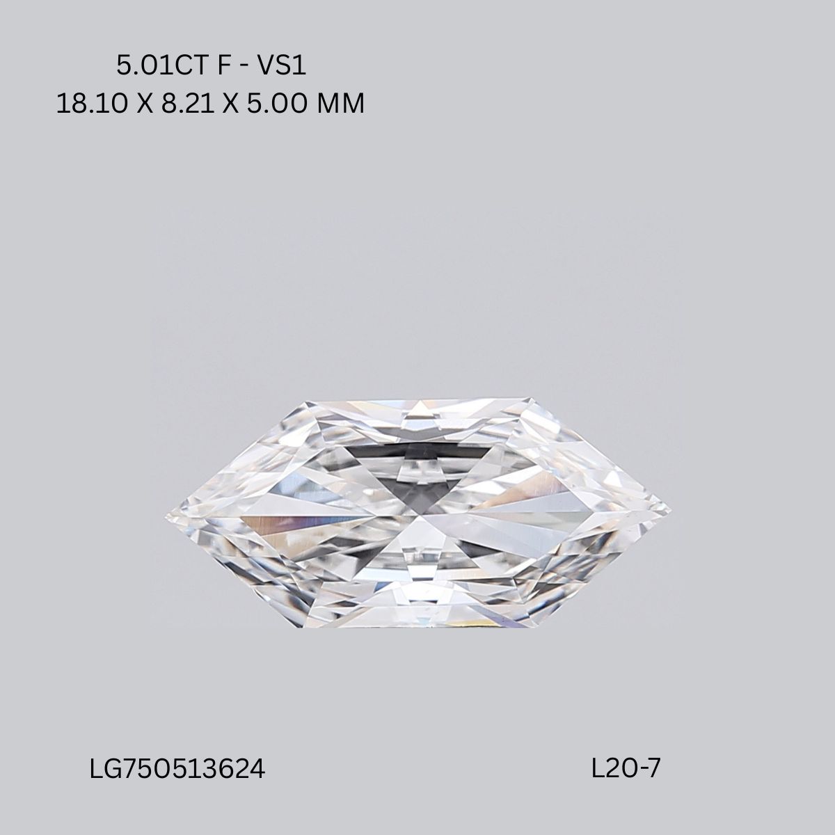 5.01 CT F VS1 HEXAGONAL diamond Fancy Shape