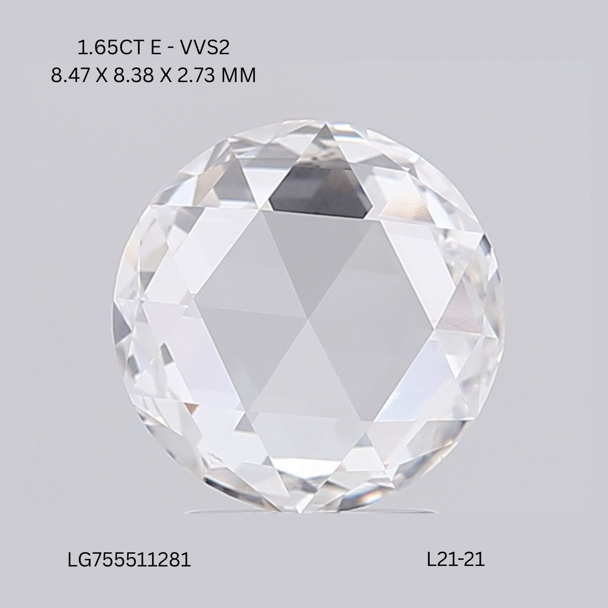 1.65 CT E VVS2 ROUND diamond Fancy Shape