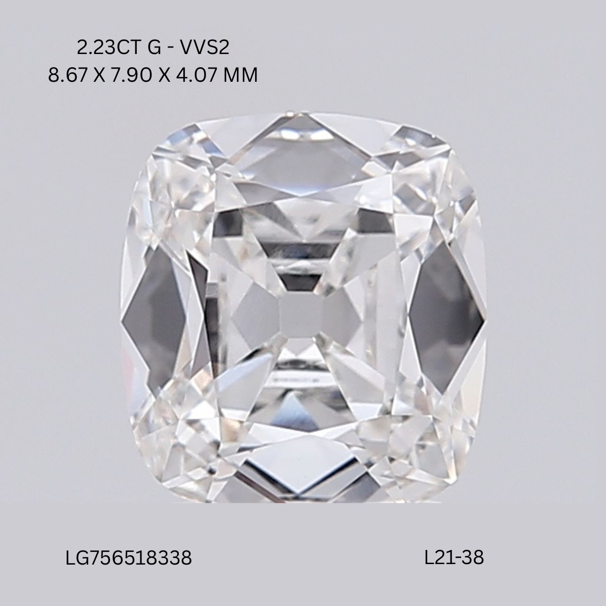 2.23 CT G VVS2 CUSHION diamond Fancy Shape