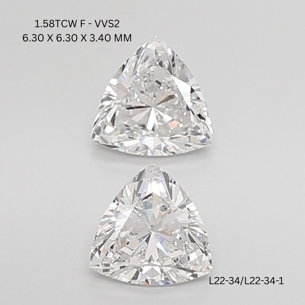 1.58 CT F VVS2 TRILLIANT diamond Pairs Inventory