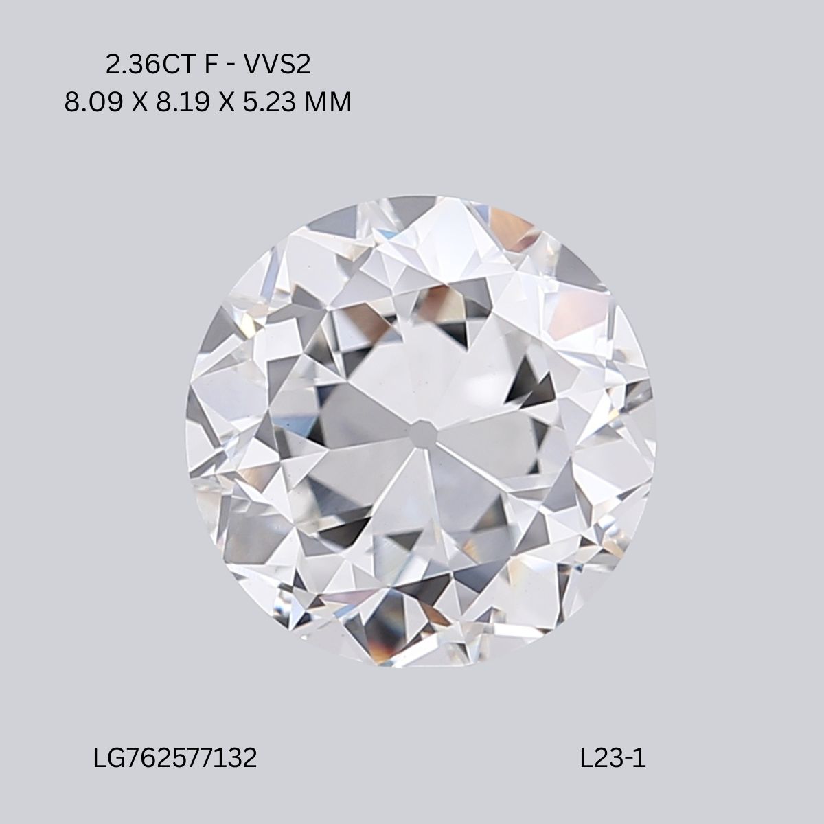 2.36 CT F VVS2 ROUND diamond Fancy Shape