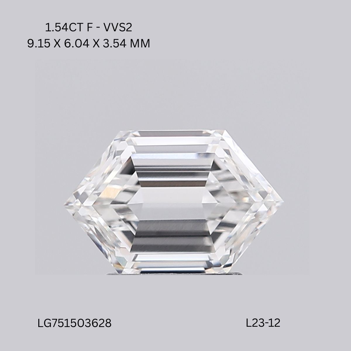 1.54 CT F VVS2 HEXAGONAL diamond Fancy Shape