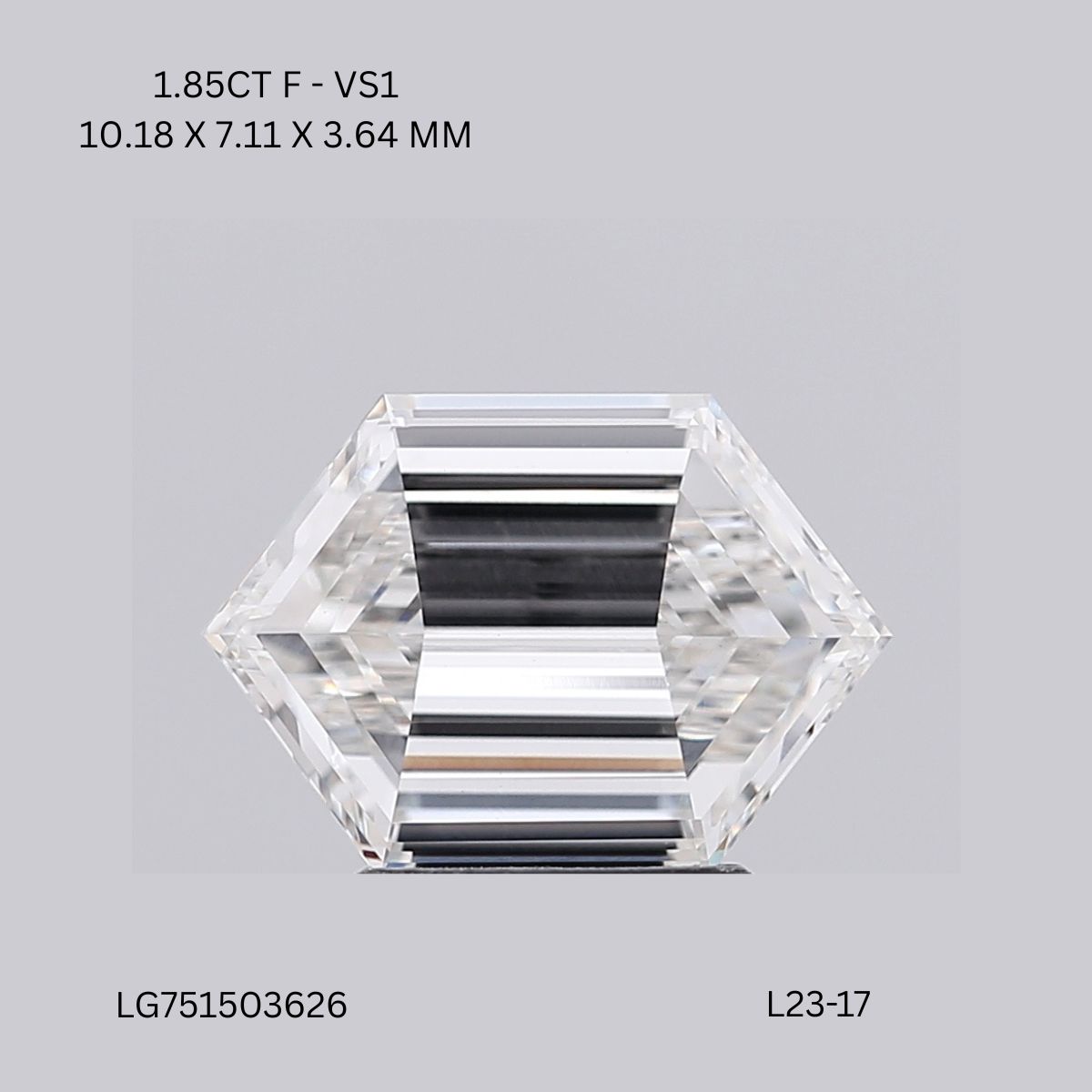 1.85 CT F VS1 HEXAGONAL diamond Fancy Shape