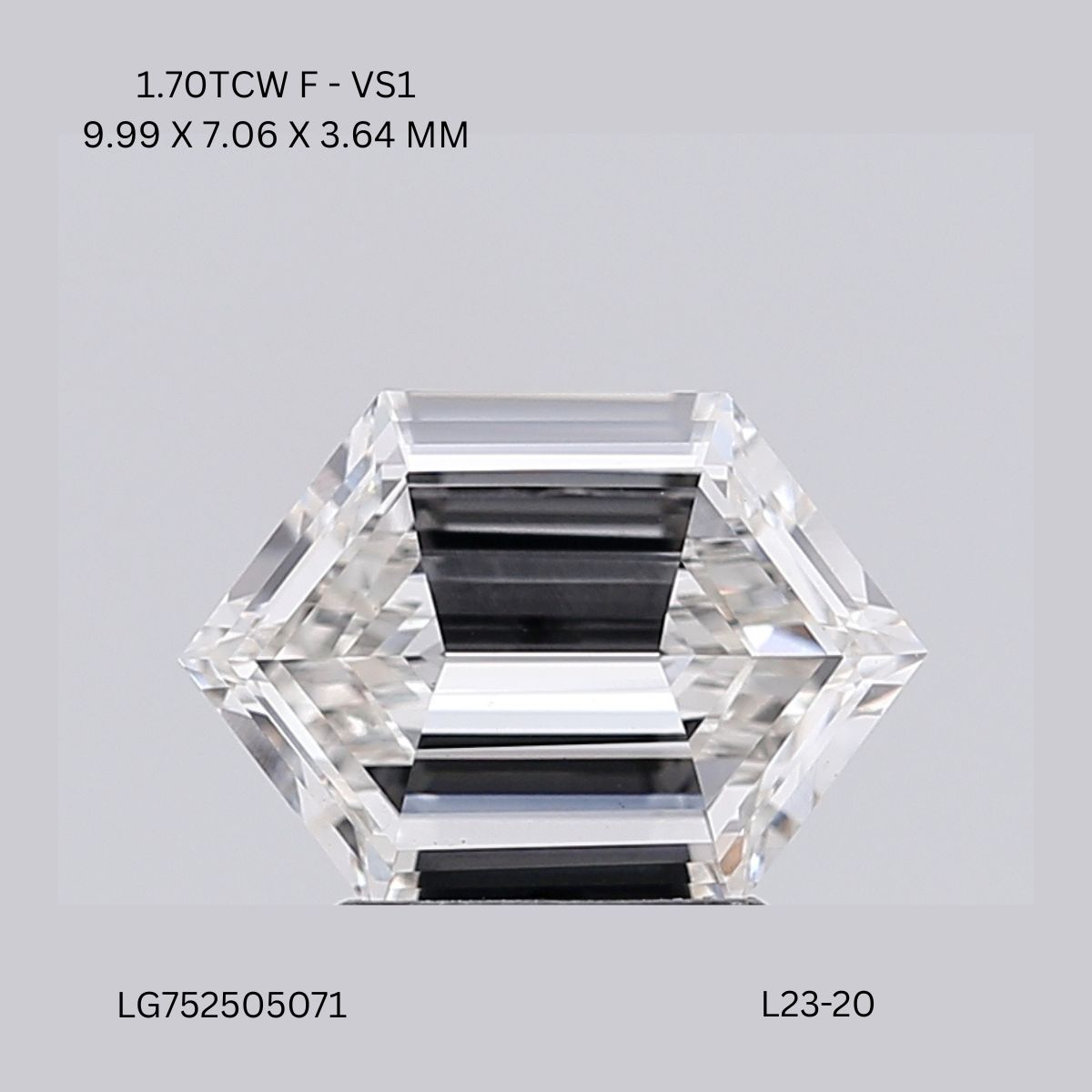 1.70 CT F VS1 HEXAGONAL diamond Fancy Shape