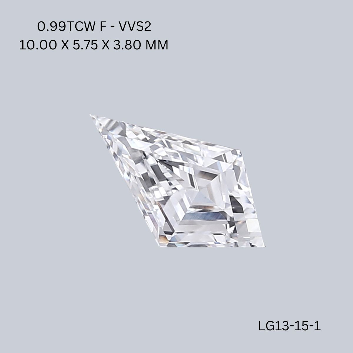 0.99 CT F VVS2 KITE diamond Fancy Shape