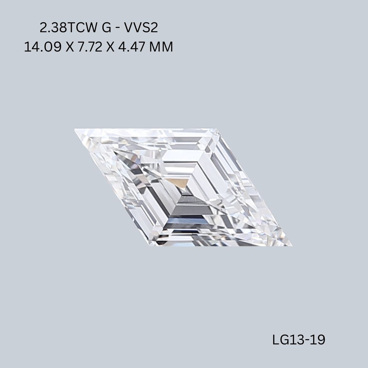 2.38 CT G VVS2 LOZENGE diamond Fancy Shape