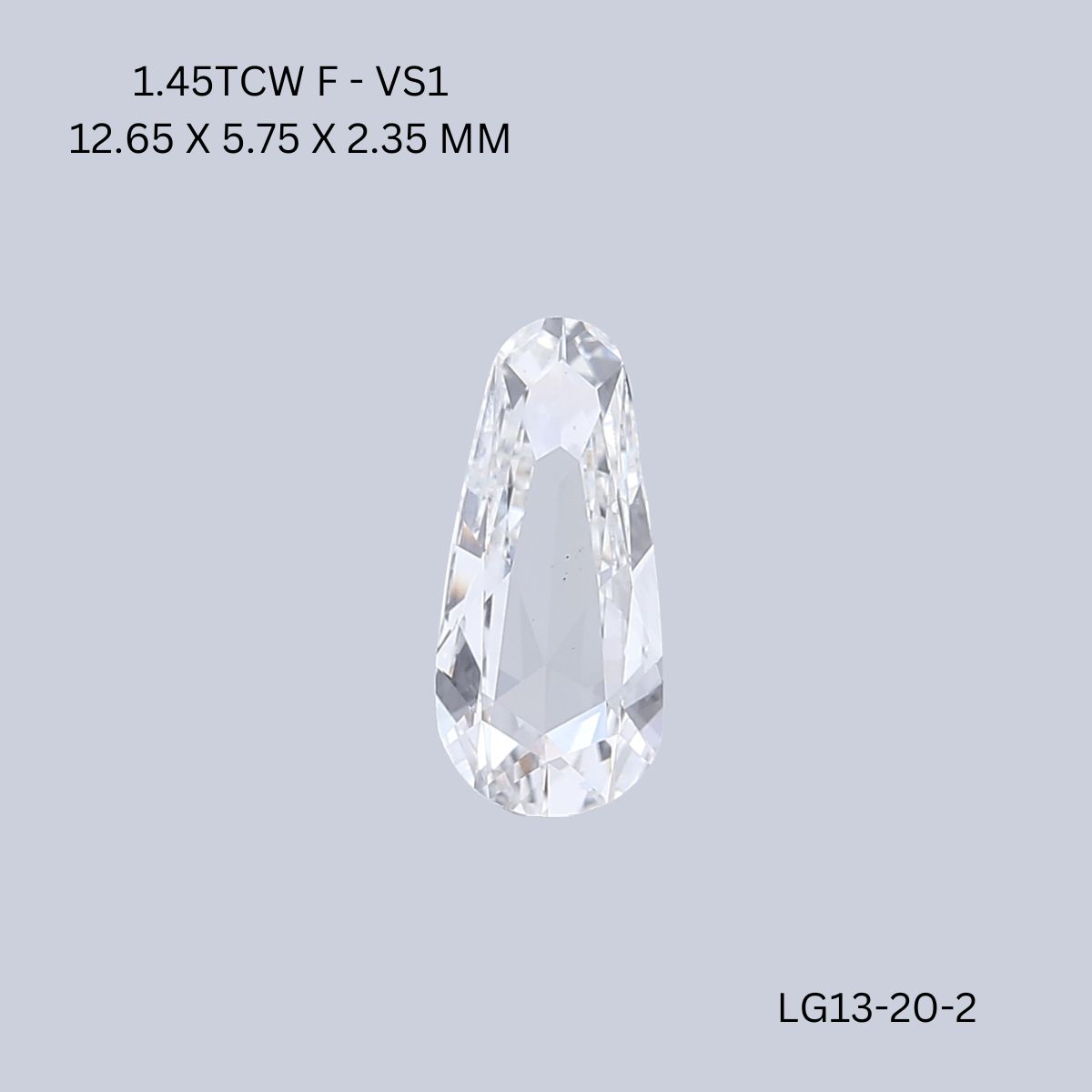 1.45 CT F VS1 PEAR diamond Fancy Shape