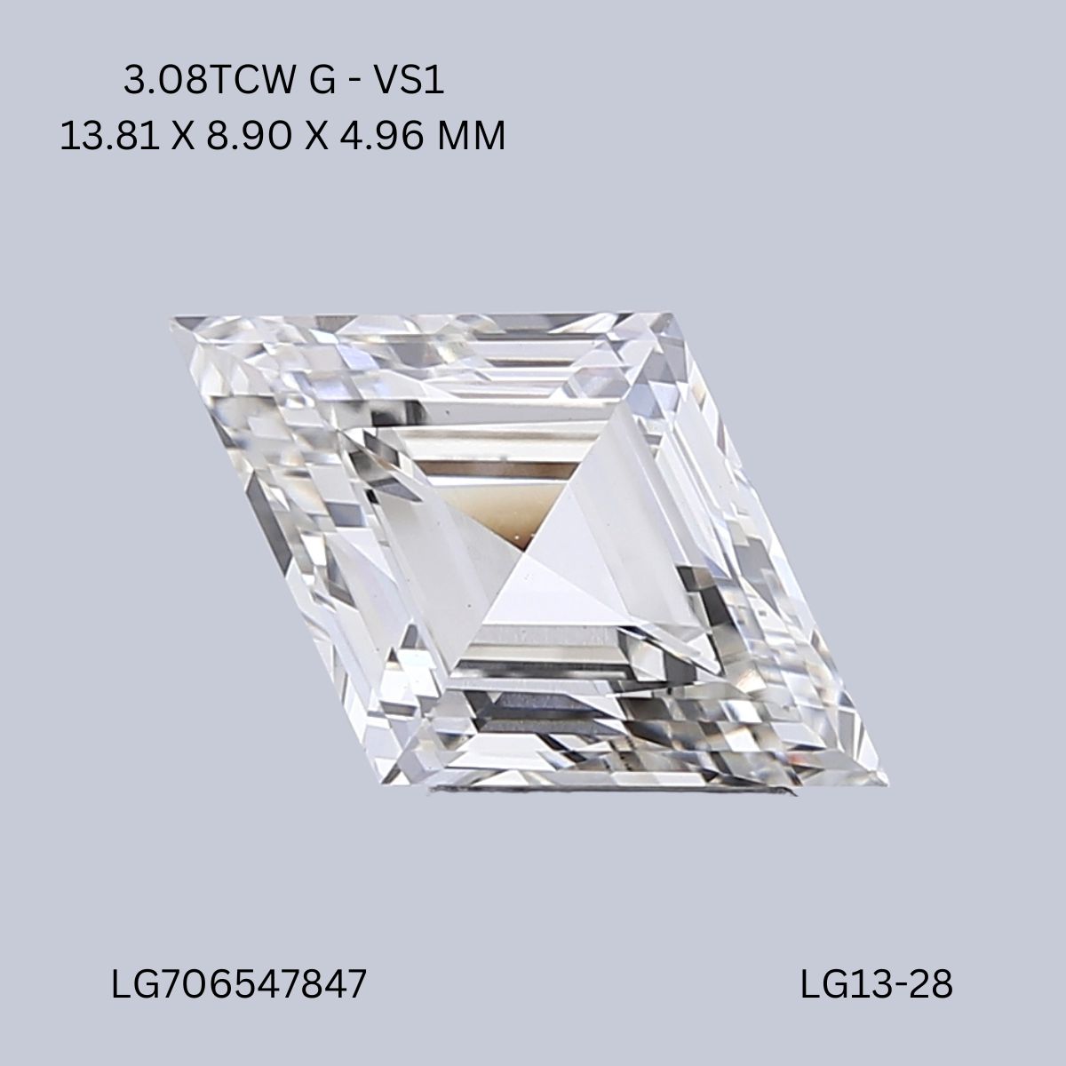 3.08 CT G VS1 LOZENGE diamond Fancy Shape